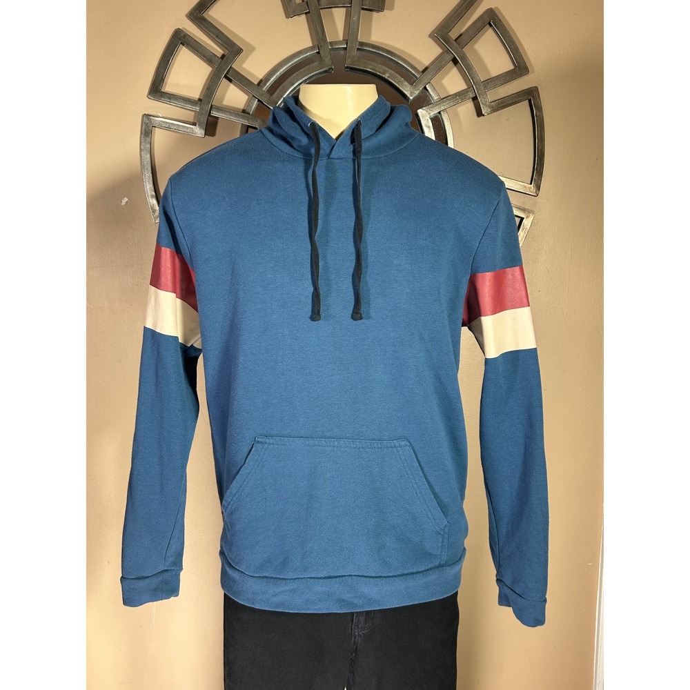 Onia Blue Color Block Sleeve Hoodie Men's Size M Medium Kangaroo Pocket